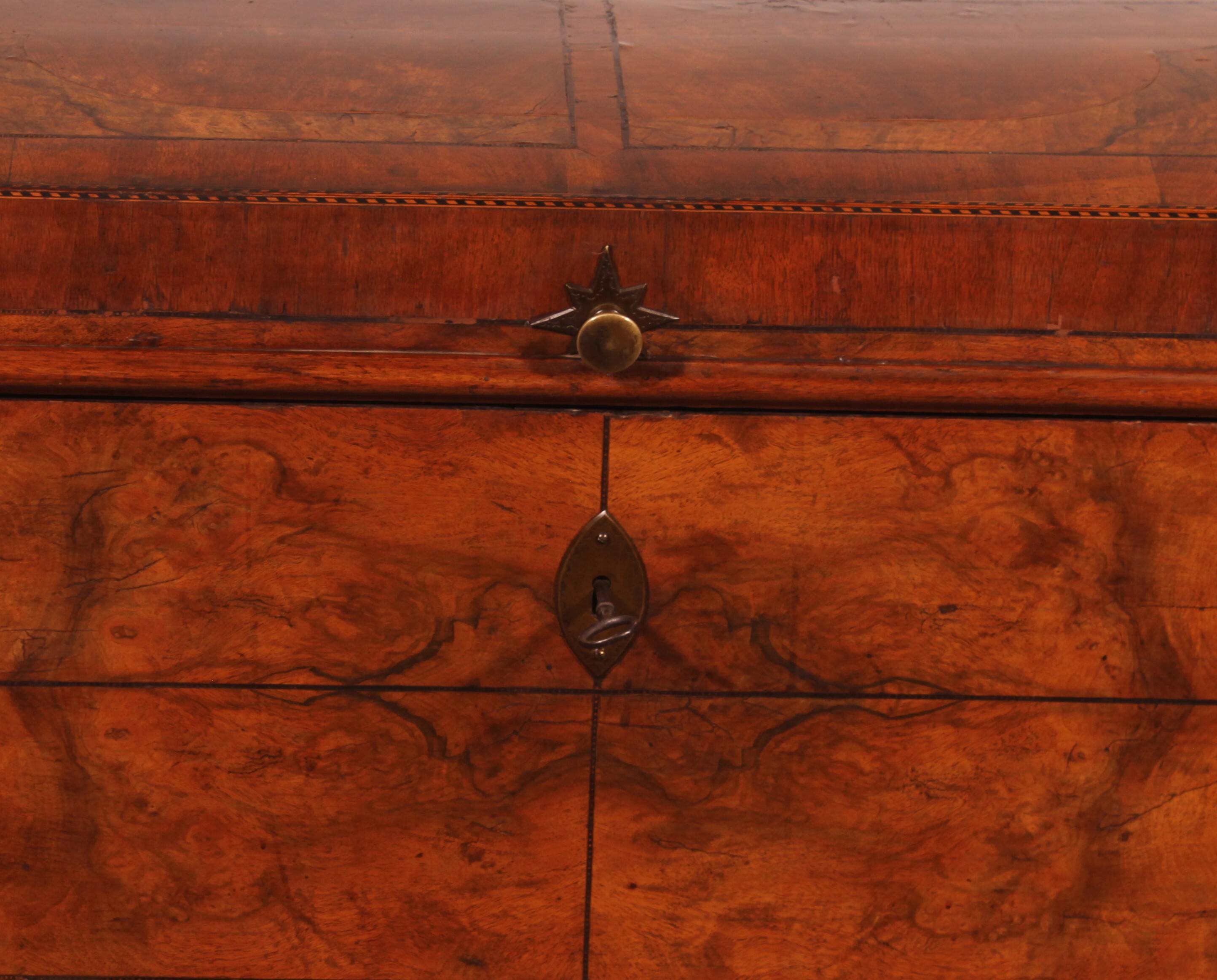 walnut and burl walnut chest - 18th century
