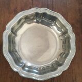 Two matching round dishes in stainless steel