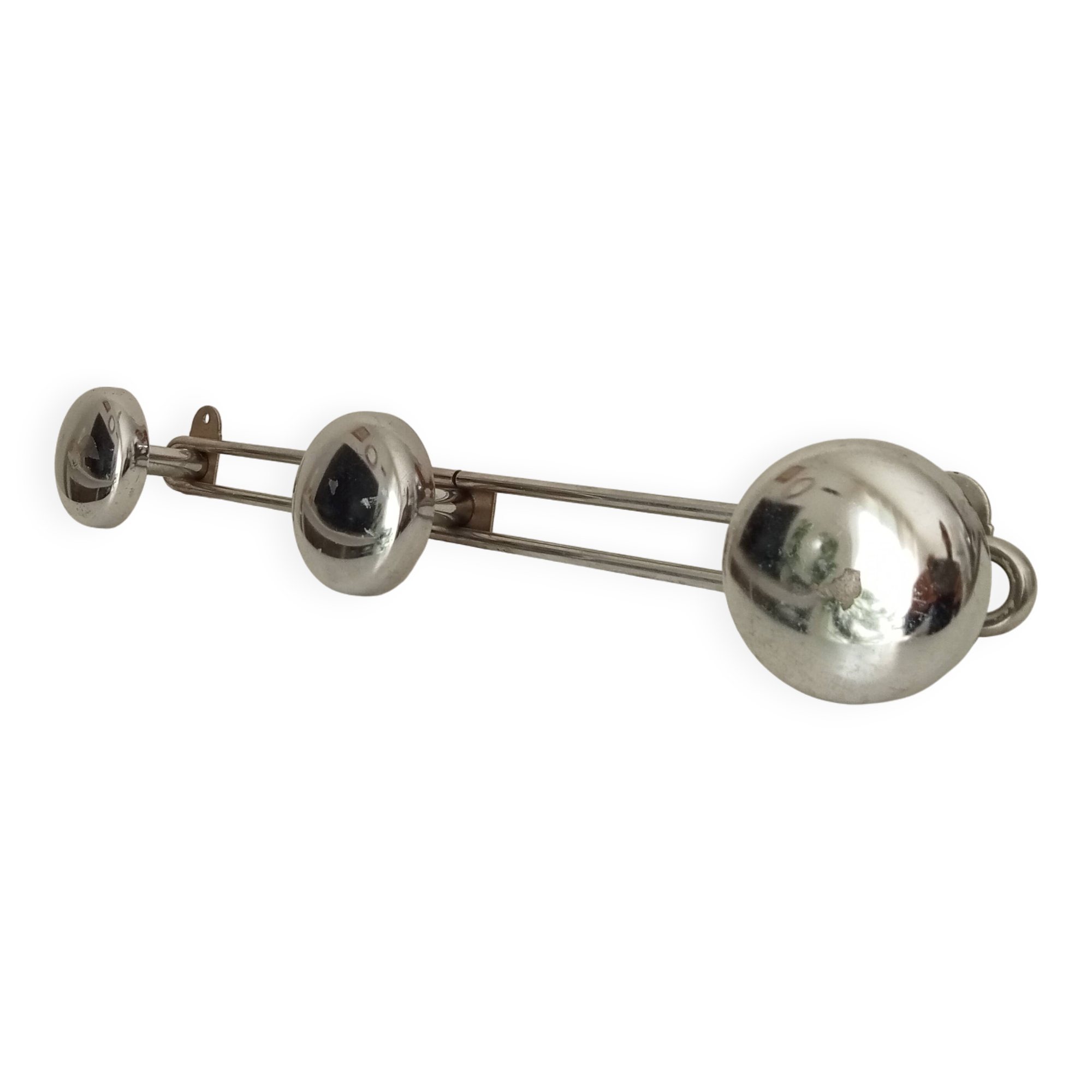Vintage chrome wall coat rack from the 70s