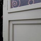 Porte d’entrée 264x99cm ancienne noyer chêne grille fer forgé panneau vitré