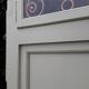 Entrance door 264x99cm old walnut oak wrought iron grille glass panel