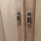 Former Parisian cabinet high in oak with pediment - 50s