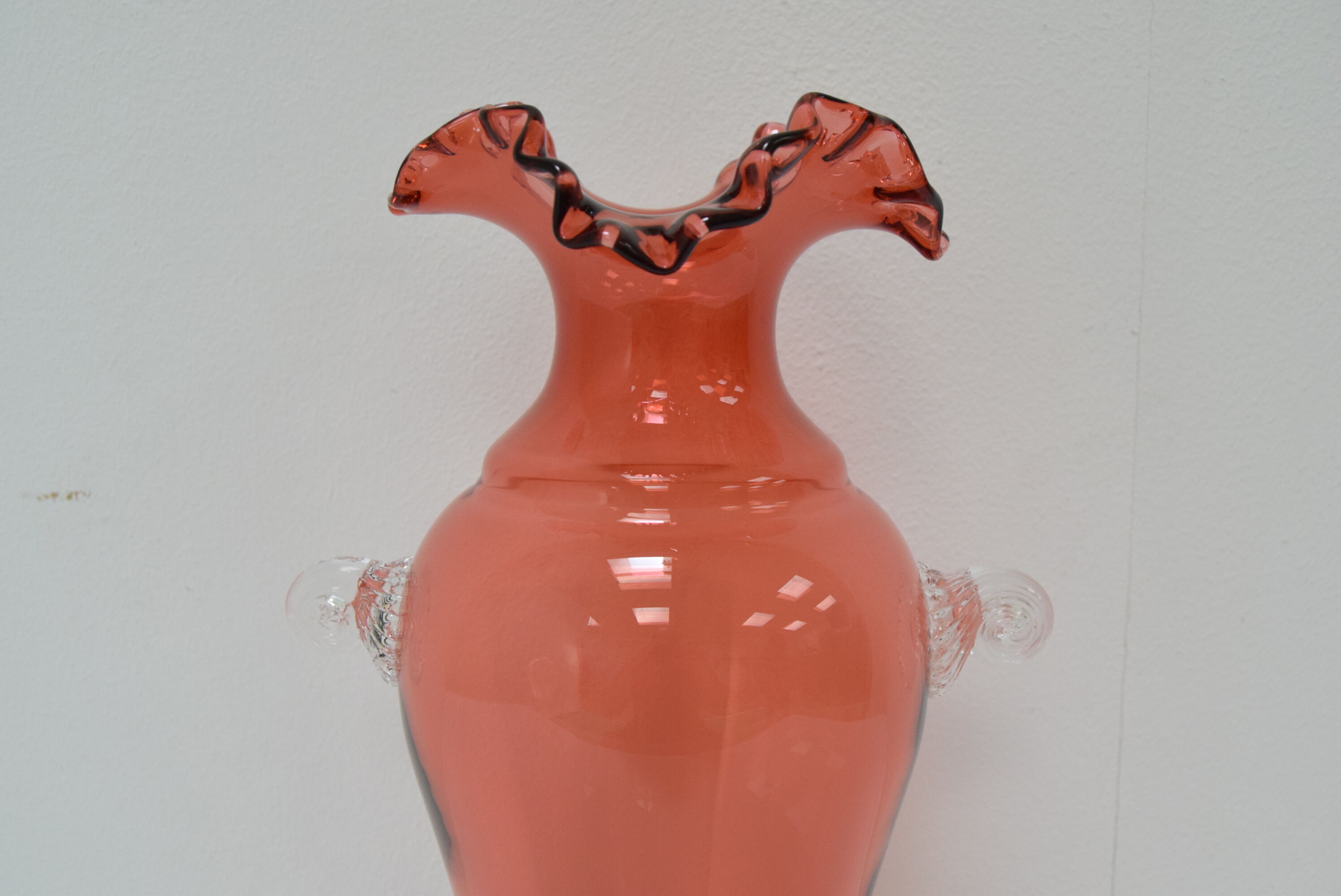Art Czech glass vase, by Glasswork Novy Bor, 1950s