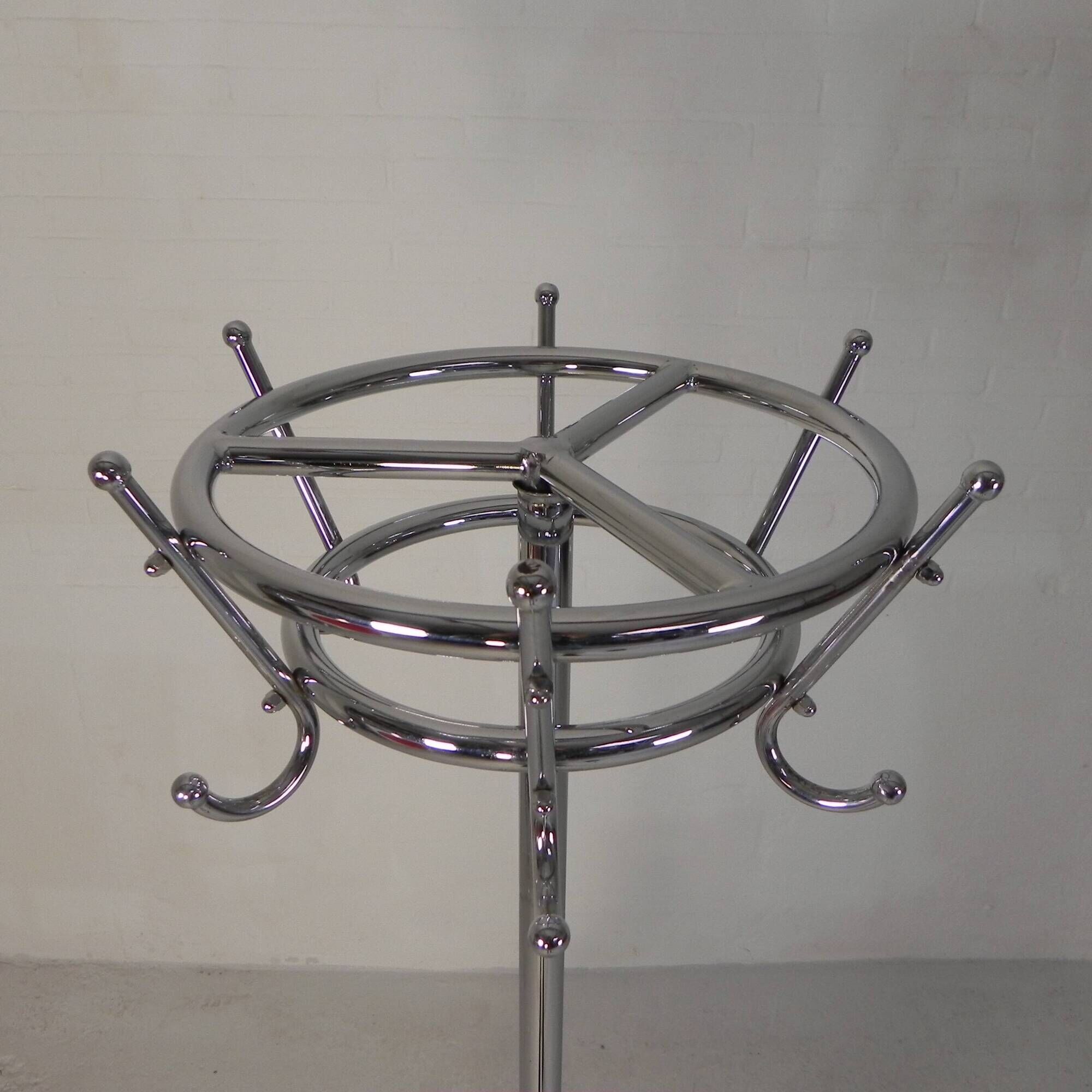 Freestanding Tubax coat rack with 6 double hooks, 1950s