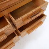 Meuble à couture en bois des années 1960 tiroirs recto/verso