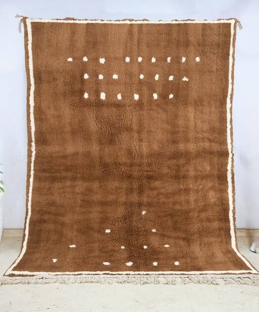Moroccan Beni Ourain rug in brown wool, 150/250cm