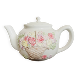 Flower pattern slip teapot