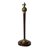 Precious cane tip in mahogany and gilded bronze with polychromy