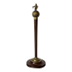 Precious cane tip in mahogany and gilded bronze with polychromy