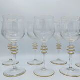 Set of 7 Galo crystal wine glasses