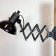 Industrial Black Enamel Scissor Wall Lamp, 1950s