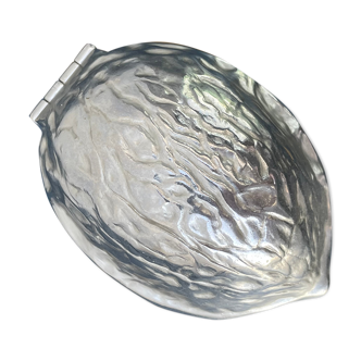 Vintage silver brass nut case