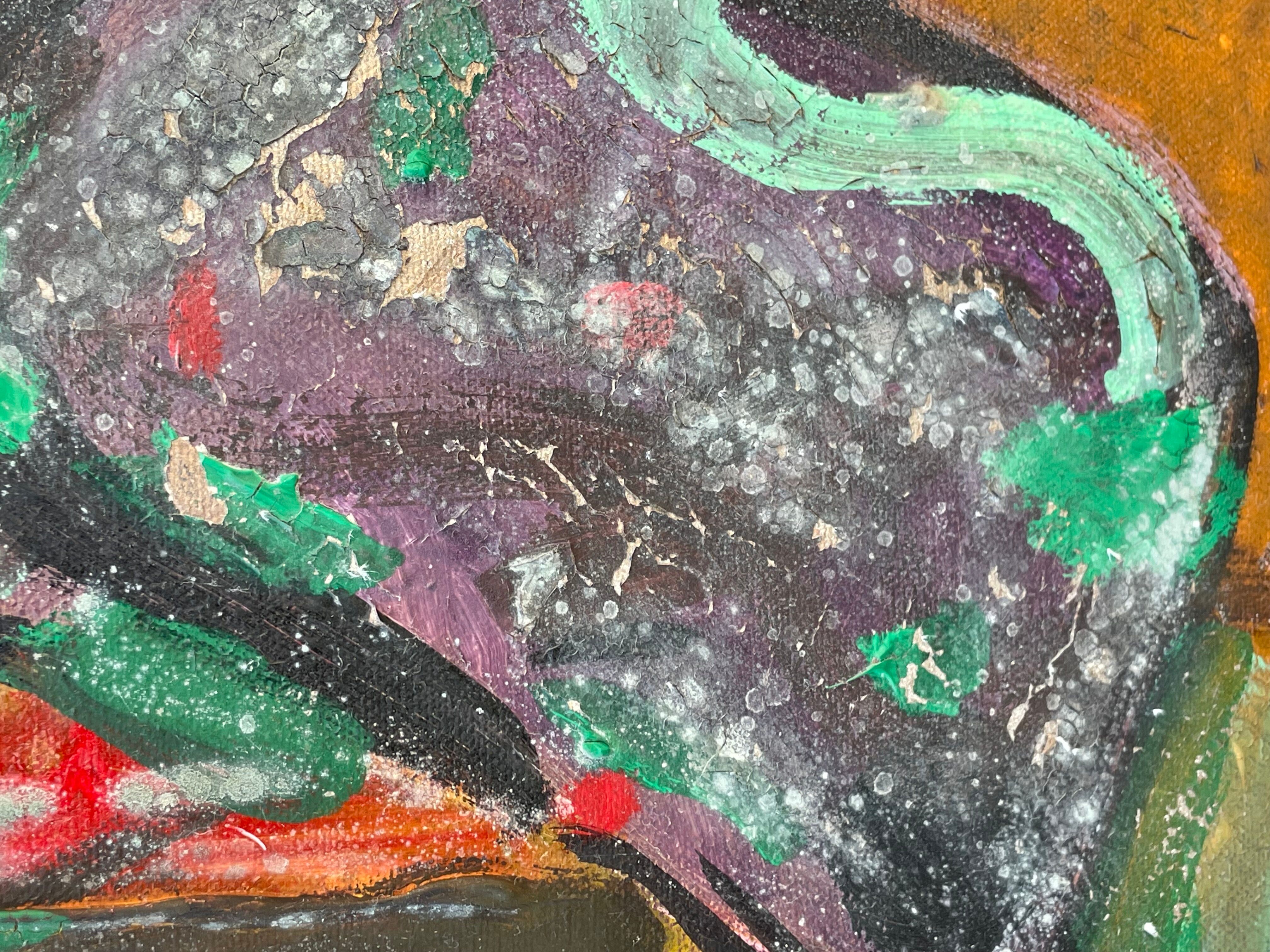 Tableau peinture composition abstraite moderne XXe