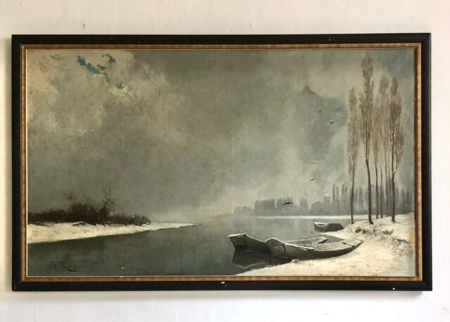 Painting XIXth framed