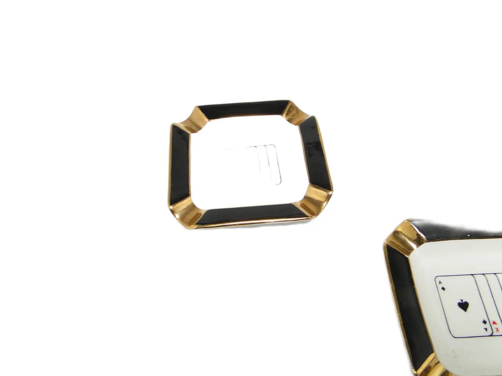 Set of three bridge ashtrays, mid-century modern, porcelain, Ćmielów, Poland, 1960s.