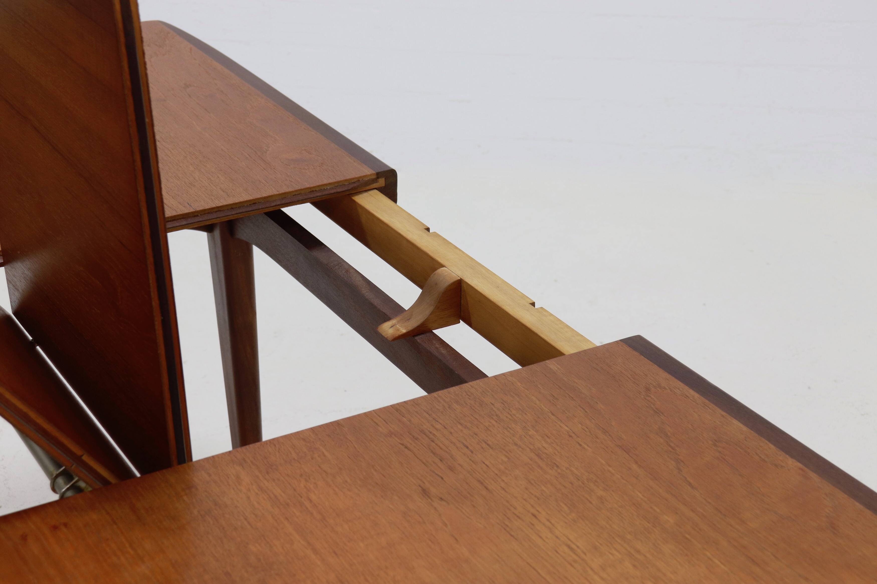 Extendable Teak Dining Table by Louis van Teeffelen for WeBe 1950s