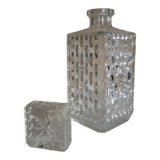 Vintage whisky decanter in chiseled glass
