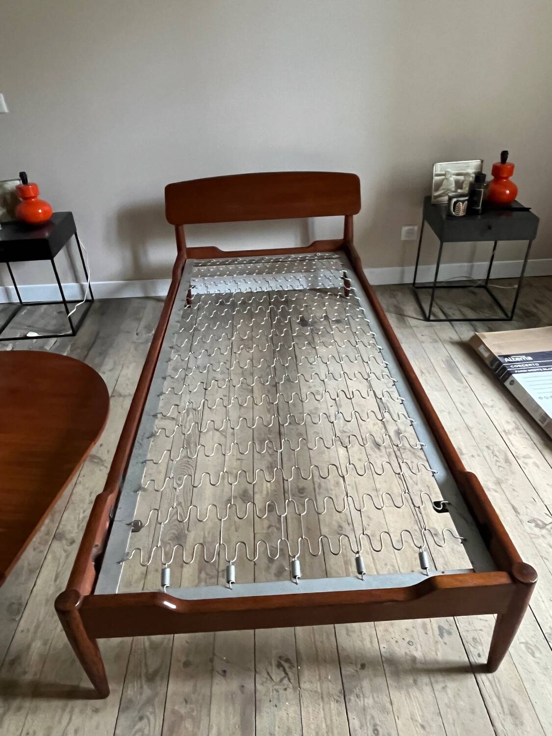 Teak bed by Henri Lancel from the 50s and 60s