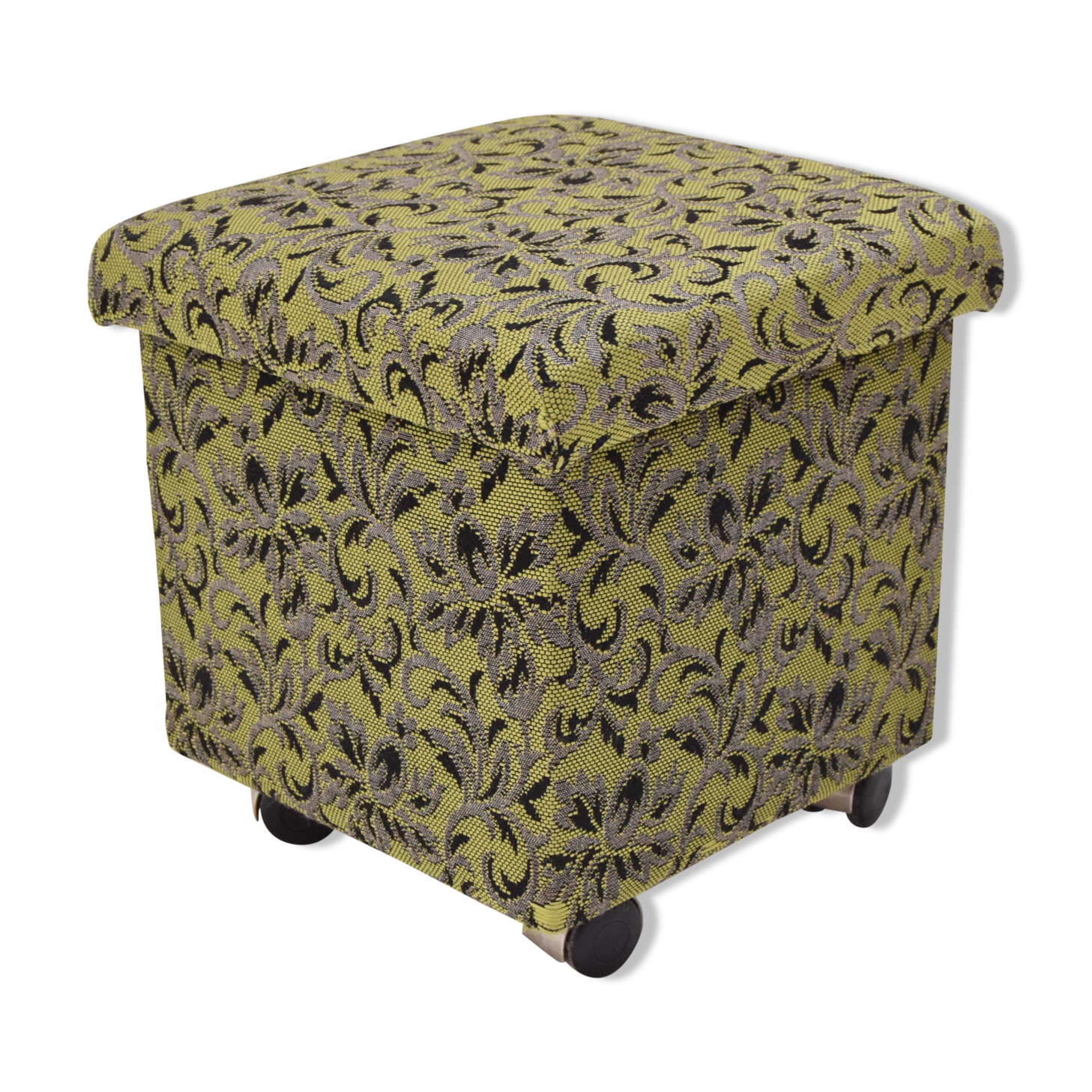 Mid-century Footstool with Wheels,1970's.