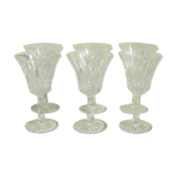 Série de six verres en cristal