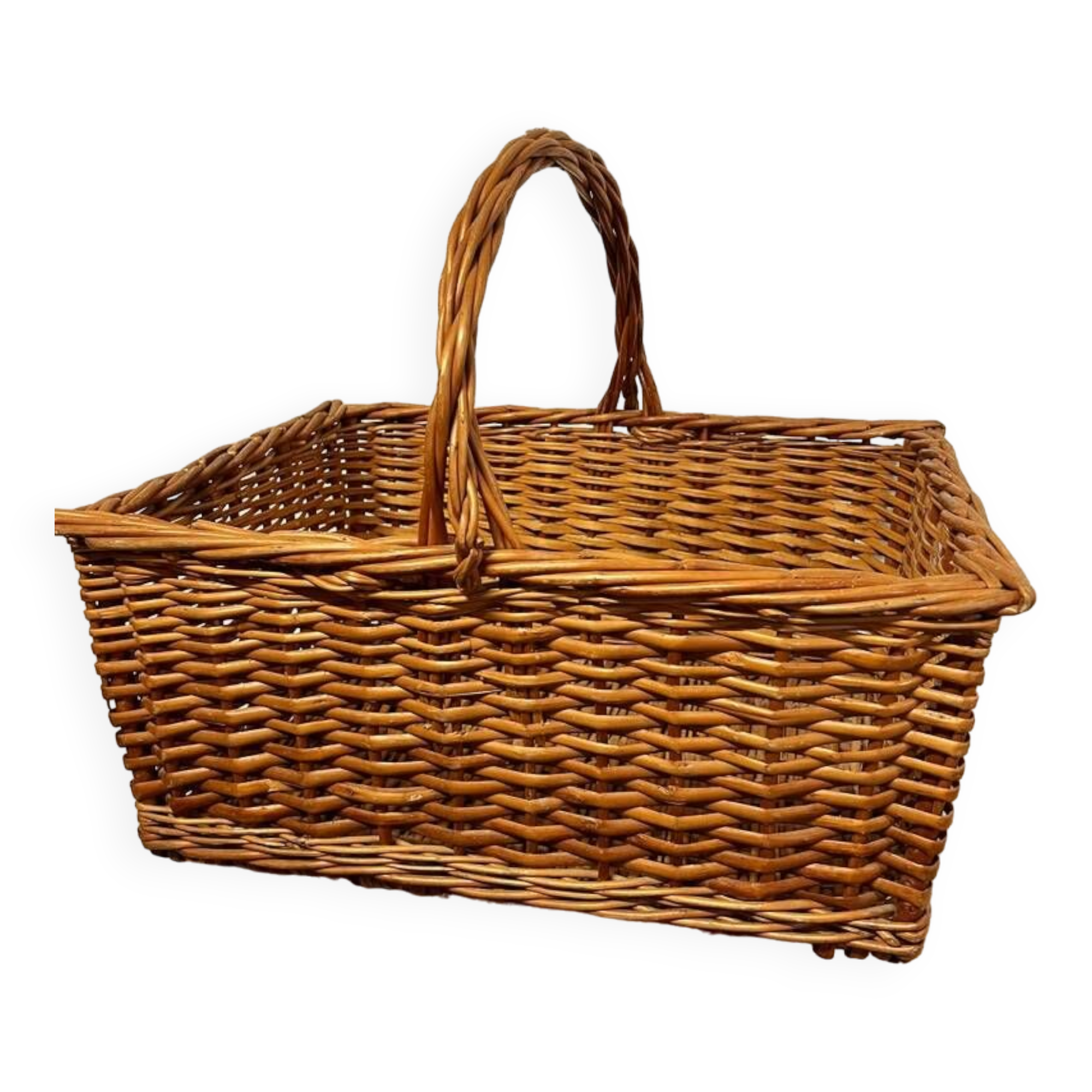 Rectangular wicker basket