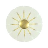 Very Large Space Age Glass & Brass Ceiling Light from Limburg, Germany, 70s