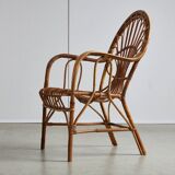 Italian Cane Garden Armchair, 1970s