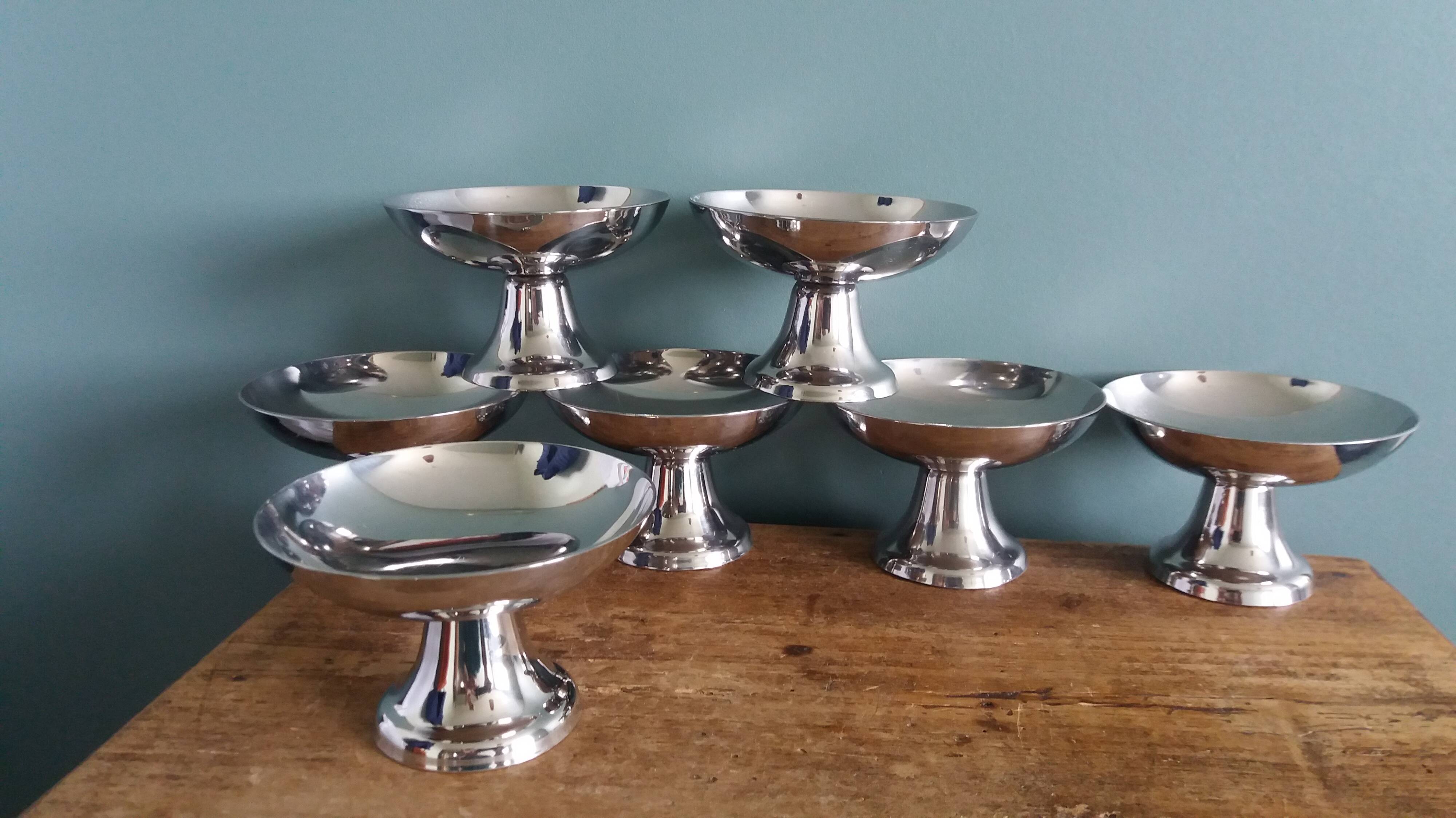 Guy Degrenne stainless steel ice cream bowls