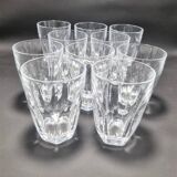 Set of 10 crystal glasses
