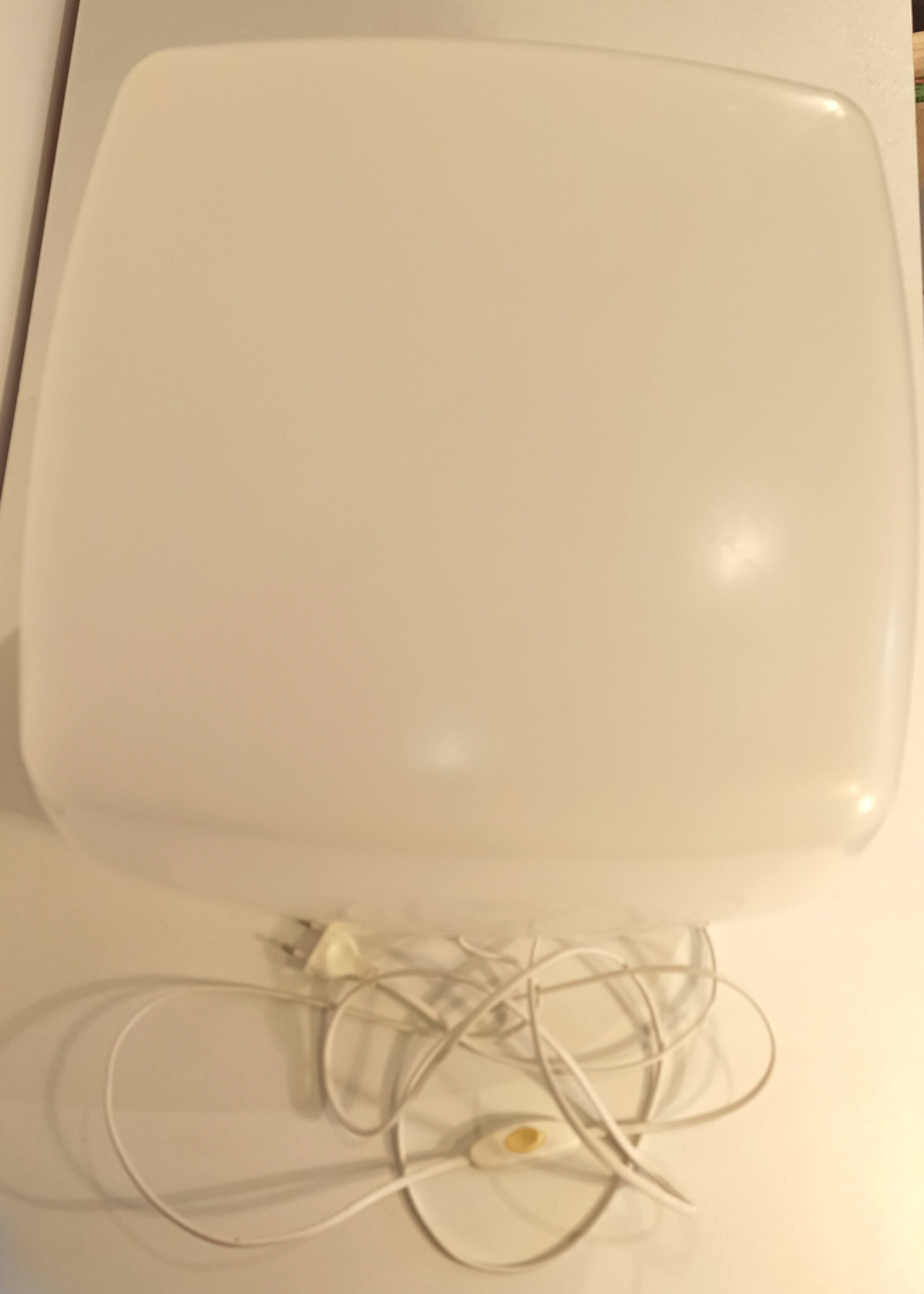 Vintage 1970s light light lamp in white plastic