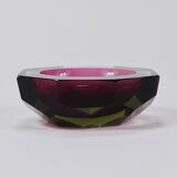 Flavio Poli Sommerso Caviar Murano Glass Bol Diamant par Seguso, Italie, années 1960