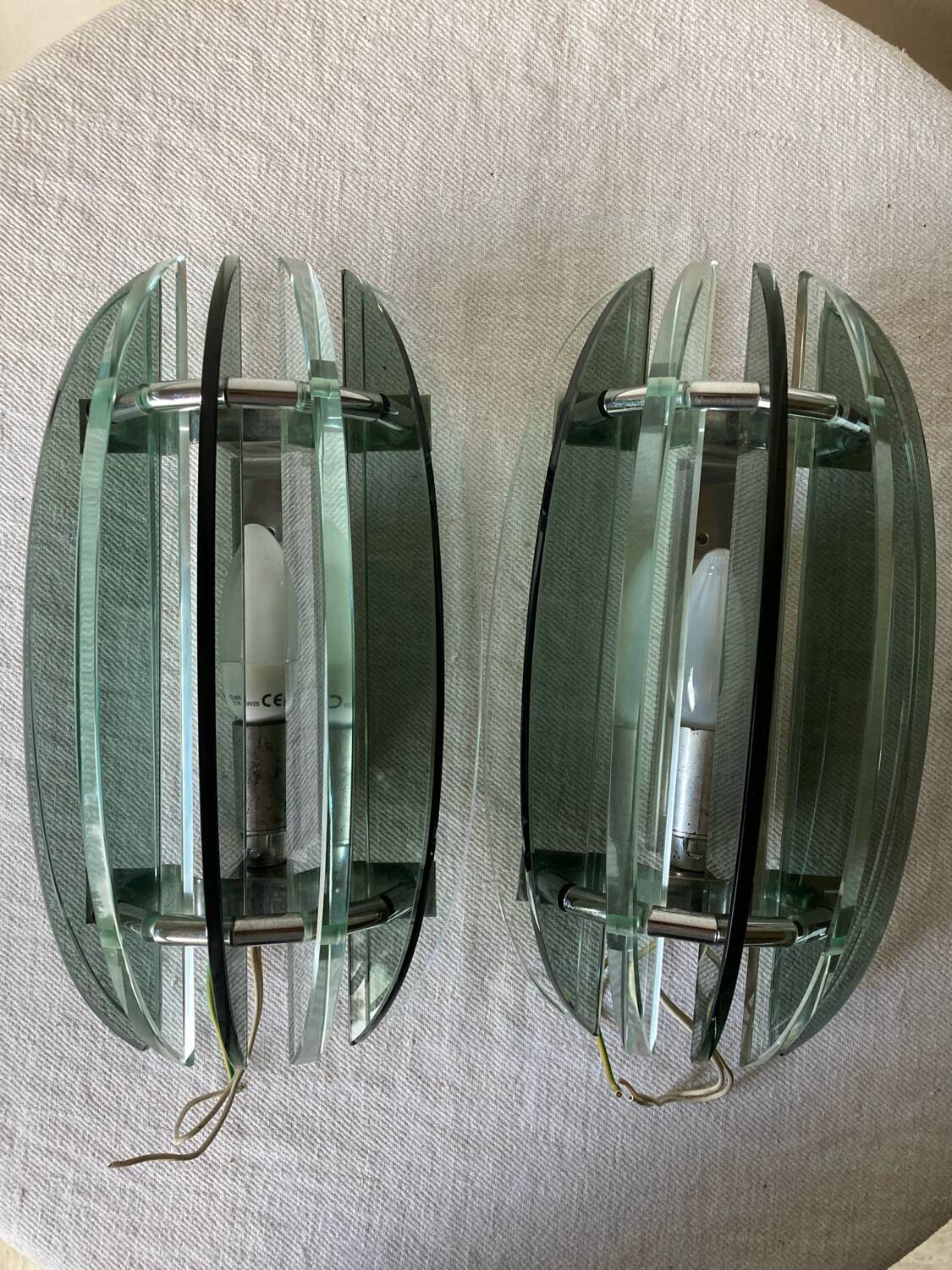 Pair of Veca wall lights from the 70s
