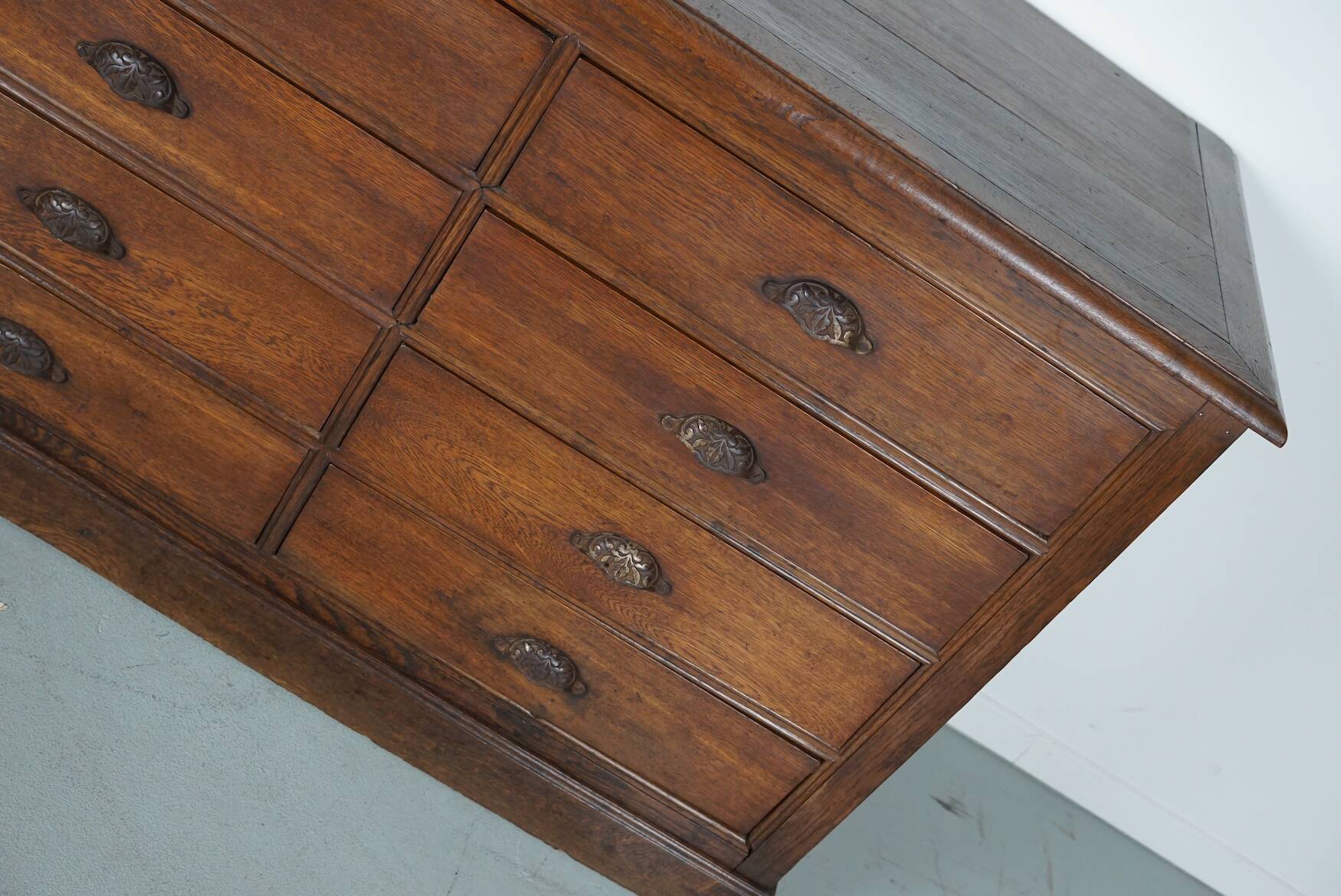 Antique Oak Apothecary / Filing Cabinet, France, 19th Century