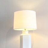 White lacquered ceramic table lamp, Italy 1970s