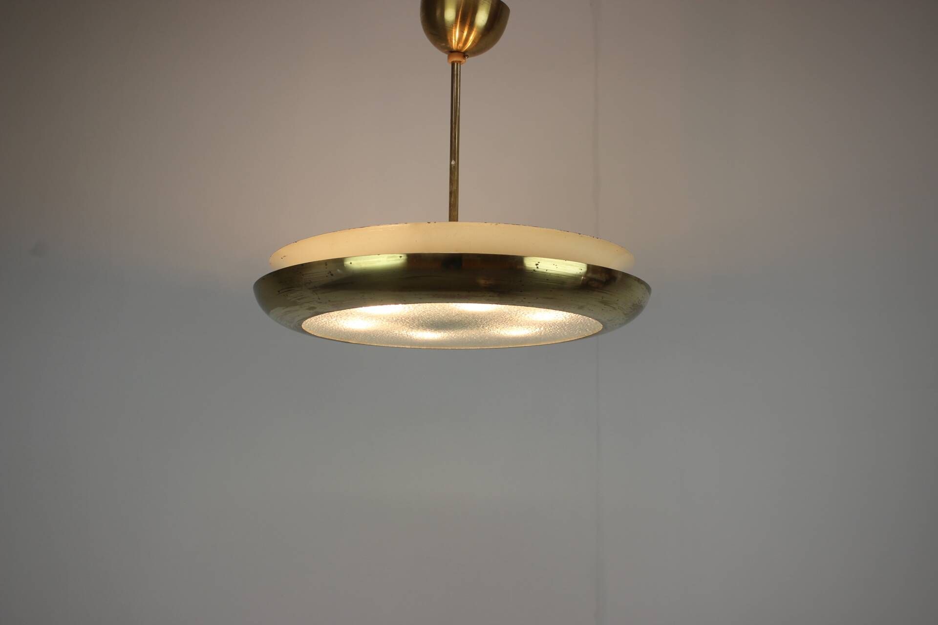Bauhaus UFO pendant lamp by Josef Hurka for Napako, 1930s