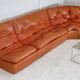 Flexible sofa, orange vinyl and foam, France, circa 1970