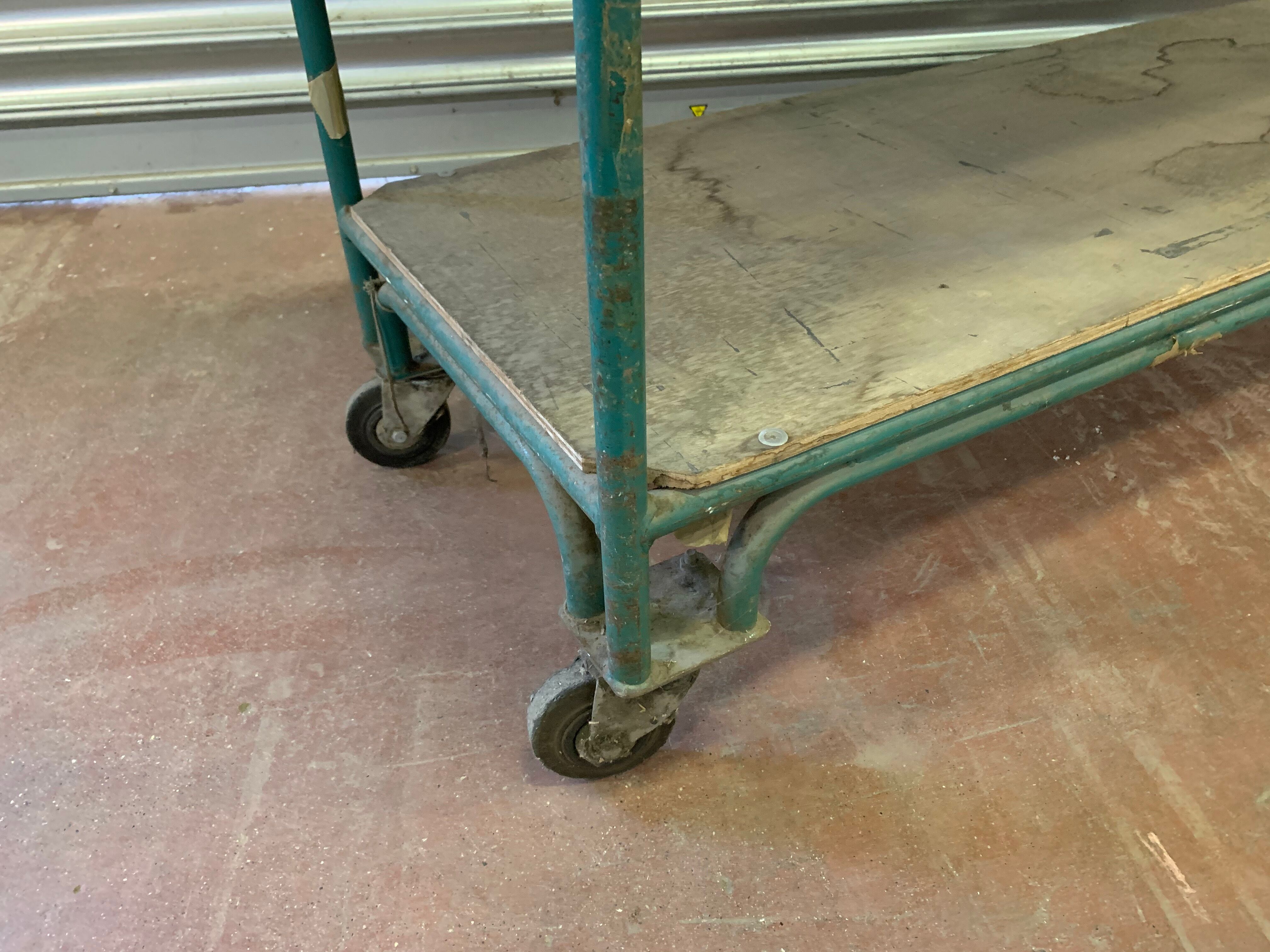 3-level metal workshop trolley
