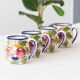 4 hand-painted handcrafted mugs
