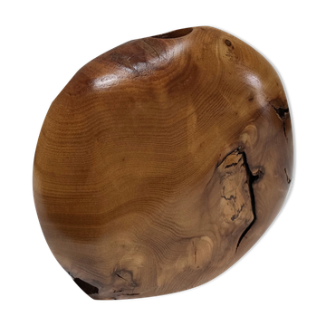 Bougeoir en bois massif sculpté design années 80