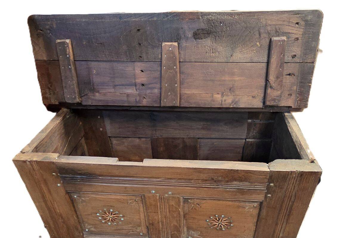 Small Breton Chest Decorated with Brass Nails