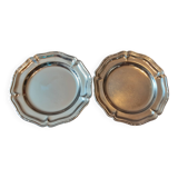 Lot de 2 plats ronds inox