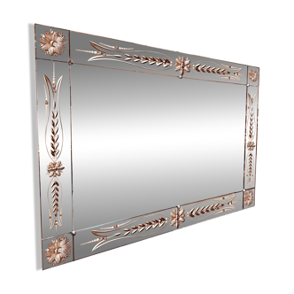 Grand miroir vénitien rose