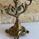 Antique Art Nouveau chandelier in gilded bronze with 3 lights – Vintage candlestick