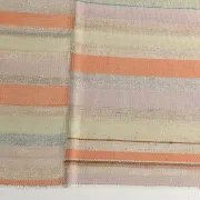 Salmon & Pink Mid Cenyury Modern Kilim Rug, Vintage Striped Boho Carpet