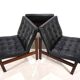 France & Son Set of 3 Modular Leather Armchairs by O. Gjerløv-Knudsen/T. Li