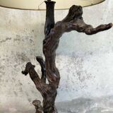 Vine wood floor lamp