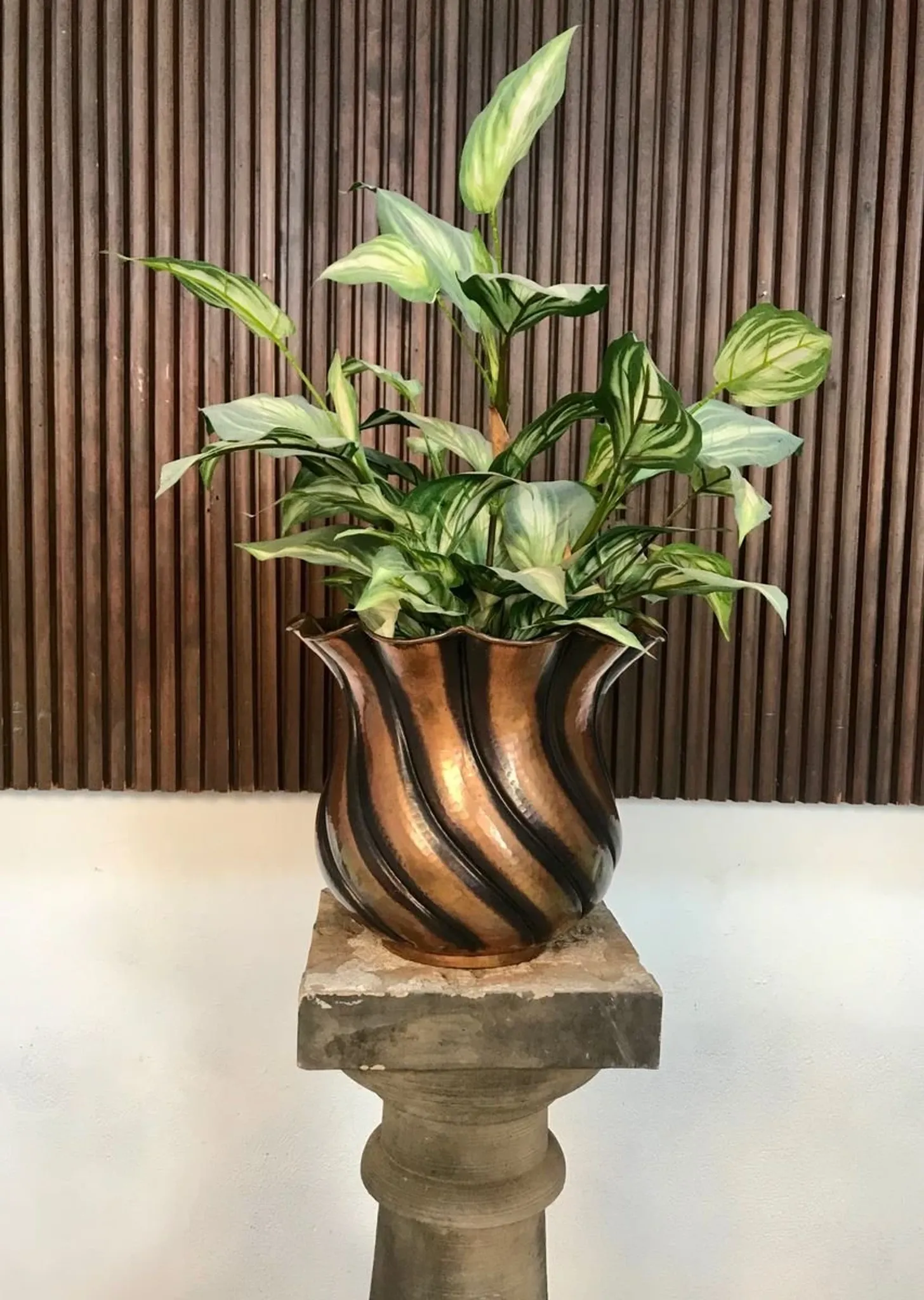 Copper Cachepot by Egidio Casagrande for Borgo Valsugana, Italy 1950s