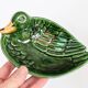 Vintage green ceramic duck dish, pocket tray or soap holder.