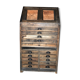 Antique wooden printer's cabinet commode printing desk drawers with locker - craft furniture