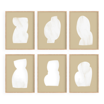 Set of 6 abstract giclee prints, A4